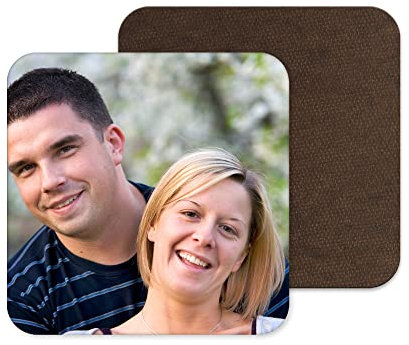 Custom Photo Coaster, Personalised Photo Gift, Glossy Wooden Drinks Coaster, Upload Own Photo - Square 9cm