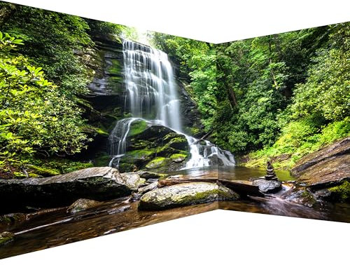 murando PREMIUM Vlies Eckfototapete Wasserfall 550x250 cm Tapeten Wandtapete XXL Moderne Fototapete Wanddeko Design Wand Dekoration Wohnzimmer Schlafzimmer Büro Flur Natur Wald c-B-0473-a-a