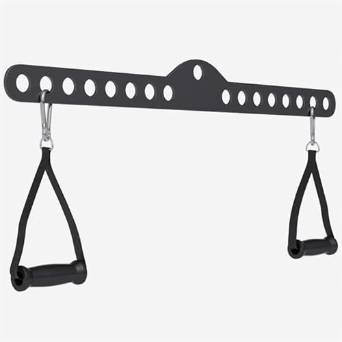 GORILLA SPORTS® Latzugstange 60/75/100 cm mit 2 Griffen und Karabinern | Verstellbarer Kabelzuggriff mit ergonomischen Griffen für Latzug, Rudern, Bizeps, Trizeps, Rücken und Schultertraining