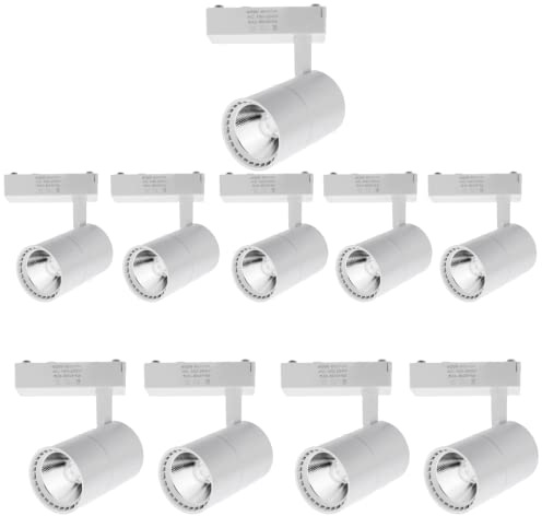 JANDEI - Pack x10 LED-Schienen-Deckenstrahler 40 W, Kaltlicht 6000 K, 2700 Lumen, 220 V 50-60 Hz einphasig, Aluminium für Umkleidekabinen, Vitrinen, Geschäfte, Büros. weiße Farbe