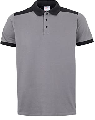 VELILLA 105519S Poloshirt, Stretch, zweifarbig, kurzärmelig, Grau und Schwarz, Größe L, Schwarz/Grau, L