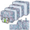 Sarsumir Koffer Organizer Set Packing Cubes, 8 Stück Reise Packwürfel Kofferorganizer Compression Packtaschen für Koffer mit Wasserdicht Schuhbeutel Kleidertaschen, Blauer Flamingo