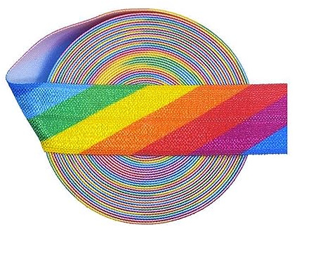 NEFLUM 5 Meter 20mm Regenbogen elastisches Spandex-Satinband Haargummi DIY Nähen dekoratives Gurtband, 20mm