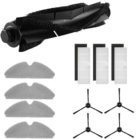 Zubehör-Kit kompatibel mit Onson J30/J30 Pro Roboterstaubsauger Ersatzteile, 1 Hauptrollenbürste, 4 Seitenbürste, 3 HEPA-Filter, 4 Wischtuch