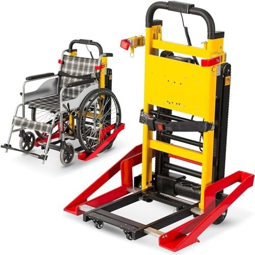 XZLZMYP Electric Stair Climber Multifunktion Faltbarer Elektrischer Rollstuhl Treppenlift Hilfswerkzeuge Zum Treppensteigen Mobiler Treppenlift Für Behinderte Und Ältere Menschen