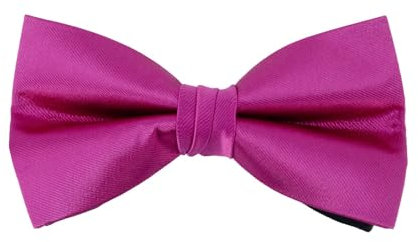 YEHMAN Einfarbige Herren-Fliege mit quadratischem Taschentuch in Geschenkbox, fuchsia, One size