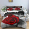 WEQEER Bettwäsche Rot Rose Bettbezug Set Mit Reißverschluss Rote Rose Blumen Muster Bettwäsche 135x200cm 3D Rote Rosa Rose Blumen Bettwäsche Für Erwachsene Kinder (5,135x 200 cm)