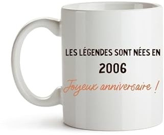 CADEAUX.COM - Mug Message Générique Année 2006 Personnalisé Classique - Cadeau Personnalisable - Cadeau Anniversaire - Cadeau Homme et Femme - Cadeau Année