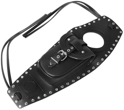 Aqxyhjk Schwarz/Braun Motorrad Tankdeckel Panel Pad Latztasche Tasche mit Niete PU-Leder for Sportster 883 XL1200 Forty Eight (Color : Black)