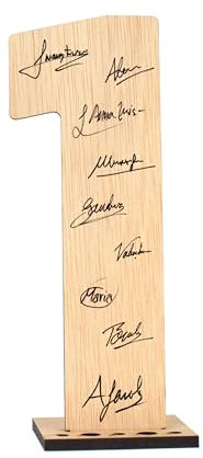 CONTRAXT Tarjeta felicitacion para cumpleaños y aniversarios. Numero de madera 1 Postal o Libro de firmas Regalo original de feliz cumpleaños aniversario cumple amigos hombre mujer (1)