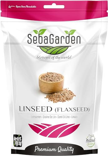 Seba Garden Leinsamen/Flaxsamen 1 kg, Premiumqualität, frisch geerntet, reich an Omega-3-Fettsäuren und Ballaststoffen, verpackt in wiederverschließbarem Beutel, gentechnikfrei, Keto & Paleo