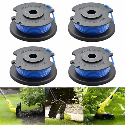 Replacement Spools for Strimmer Spool Compatible with Ryobi One+ AC14RL3A 18V 24V 40V, 0.065 Inch Auto-feed Replacement Spool, 11ft Durable Trimmer Line for Home Garden Use (4pcs)