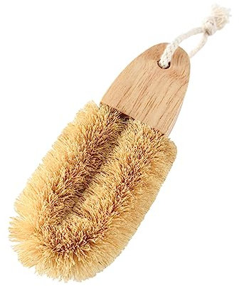 Gogogmee Multi-Function U-Shaped Sink Brush and Household Wok Brush Natural Coconut Fiber for Kitchen Cleaning Brown