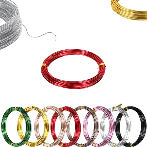 COSORO 45m Red Aluminum Craft Wire 18 Gauge,1mm Thin Crafting Bendable Sculpting Wire,Weaving Wrapping Florist Wire for Jewellery Making,Modelling,Bead Floral Making Skeleton Wires