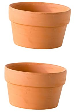 BEBEMOKO 2pièces Lot de Pots Terre Cuite avec Trou De Drainage pour Succulentes Et Plantes Intérieur Petits Cache-Pots Naturels Rouges pour Cactus Et Plantes Épaisses Intérieur Et Jardin