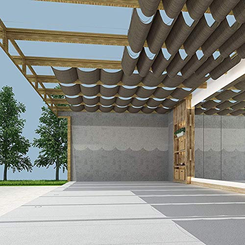 Tenda parasole a vela avvolgibile, con kit di montaggio, per pergola, 1 x 3 m, colore: marrone