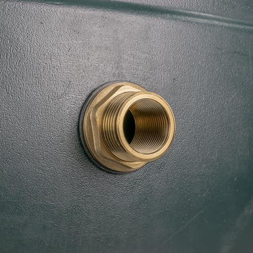 Solid Brass Water Butt/Tank Outlet Adaptor, 1 BSP Female/1.25 Male (42 mm Hole)