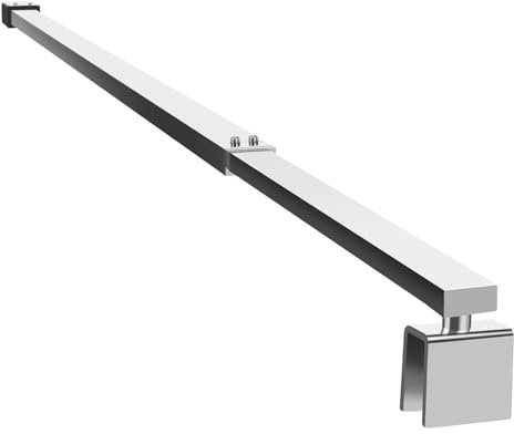 SVNR Adjustable Stainless Steel Telescopic Shower Screen Support Bar, 700mm-1200mm, 8-10mm Glass Thickness (Silver Square)