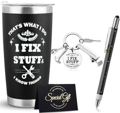 AmiCera Gifts for Men, Father's Day Dad Gifts, Birthday Gift Sets for Dad, Gift Ideas for Father, Valentines Anniversary Fathers Day Presents Gift for Him, Greeting Card&Keychain