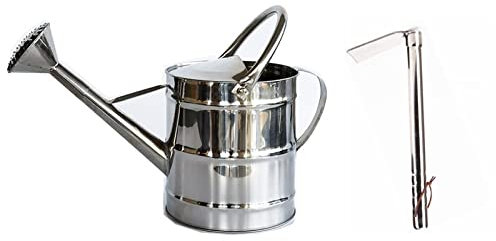 Pflanzengießkanne aus Edelstahl, großes Fassungsvermögen, mit langer Öffnung, verdicktes Design, Doppelzweck-Dusche, 8 l/2 l, dekorative Gießkanne