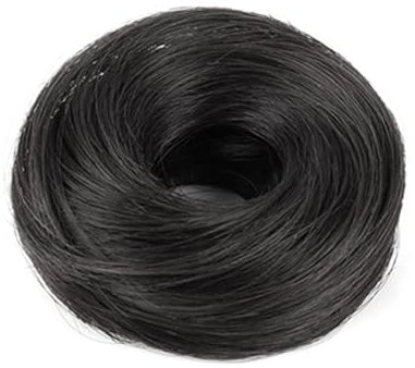 FDEETY Echthaar Dutt Haarteil für Damen Haarteil Mit Gummiband Braids Extensions Hochwertige Haarverlängerung(A)