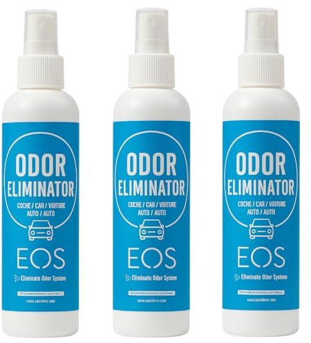 EOS Auto Geruchsentferner Spray | Starker Geruchsneutralisierer Auto | Innenraum, Textilien, Leder & Kunststoff | Rauchgeruch Aus Auto Entfernen & Tiergerüche | Frischer Autoduft (3er Pack)