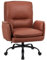 IWMH Home Office Chair, Heavy Duty PU Leather Ergonomic Executive Desk Chair with Wheels and Armrests, Big and Tall Adjustable Height Swivel Computer Chairs for Bedroom, Brown