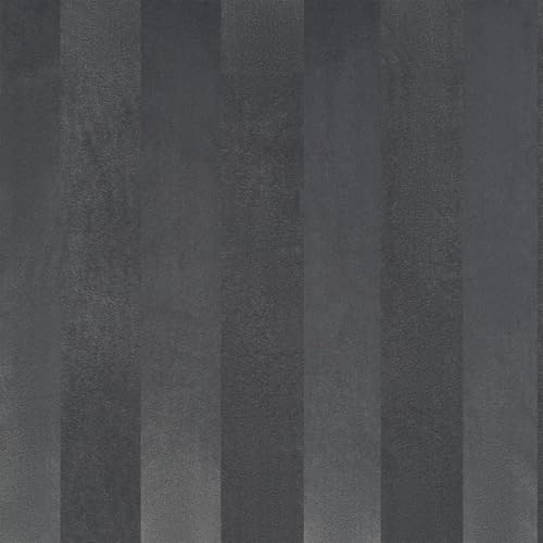 OHS Cushion Covers 45 x 45cm Stripe Velvet, Soft Decorative Square Throw Pillow Covers Pack of 2 with Invisible Zipper for Sofa Bedroom Living Room, Charcoal Grey