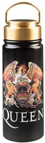 Grupo Erik Queen Metal Water Bottle 550ml / 19.4oz - Merchandise Band | Stainless Steel, Hot and Cold Water Bottle, Cute Travel Bottles, Gym | Queen Gifts under 20 Pounds