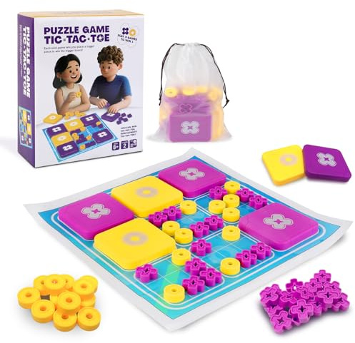 Juego Tic TAC Toe, Juego de Tres en Raya y Cruces para Niños, Mini Juegos de Mesa Clásico, Juguete Definitivo Tic TAC Toe, Tablero De Ajedrez, para Fiestas Familiare
