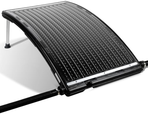 Vkechh Riscaldamento solare per piscina, 110 x 65 cm, 32/38 mm | Riscaldamento solare per piscina con connettore da 32/38 mm, collettore HDPE e accessori per piscine fuori terra