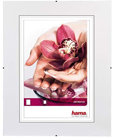 Hama Cadre photo Clip-Fixe (sans bordure, 50 x 60 cm, Anti-Reflex) Blanc