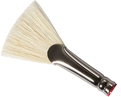 Daler-Rowney Georgian Oil Brush, Natural Hog Bristle, Long Handle, Fan, 4