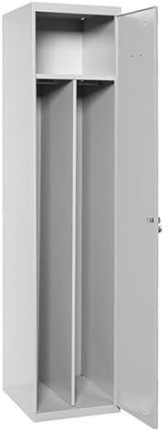 Simon Rack Taquillas Vestuario Metalicas, 1 Puerta, Incluye Llave, Profesional, Doble Compartimento, 1800x500x500 mm, Gris - Simonlocker