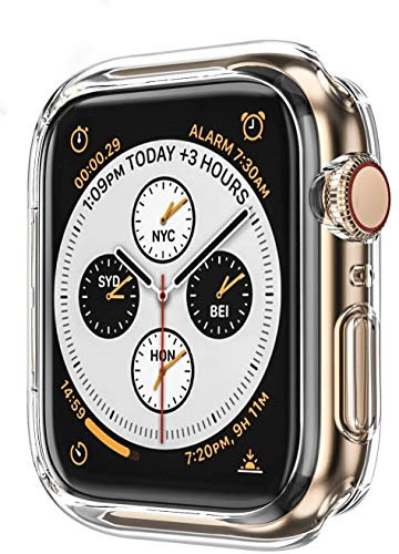 AVANA Custodia per Apple Watch Series 6/5/4/SE 40 mm, custodia protettiva per display sottile e morbido silicone TPU cover iWatch Cover protettiva Clear Slim Case Bumper – Trasparente