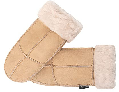 Nordvek Damen Fausthandschuhe aus 100% echtem Schaffell # 308-100 (Beige)