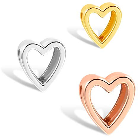 THIORA Charmband Charms | 'Herz' Anhänger | Heart Charm | Mesh Armband Charm (Silber)