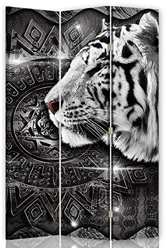 Trennwand zum Aufstellen Tiger einseitig 3 TLG Bild Design Grau 110x175 cm