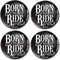 Biomar Labs® 4 x 50mm Aufkleber 3D Silikon Born to Ride Für Radkappen Nabenkappen Radnabendeckel Rad-Aufkleber Nabendeckel A 5750