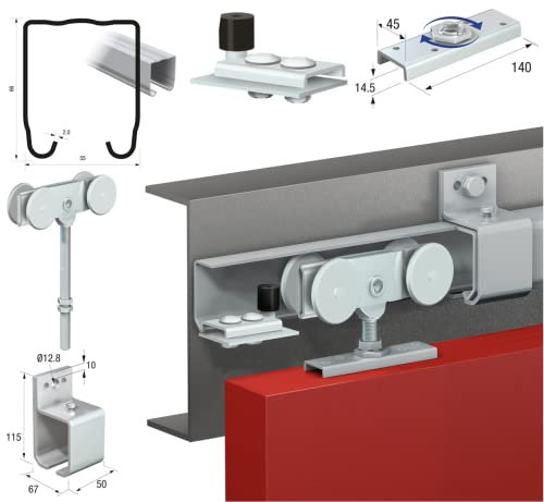 Runners Series 70 Industrial Sliding Door Track System 600kg (5mtr Single Door Kit)