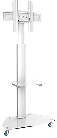 conecto Premium TV-Ständer Standfuß für Fernseher Flachbildschirm LED Plasma höhenverstellbar 37-70 Zoll (94-178 cm, bis 40 kg) VESA Standard, weiß