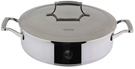 SAVEUR SELECTS Bratpfanne Voyage - ø 30 cm - Hoch - mit Deckel - Ohne Antihaftbeschichtung