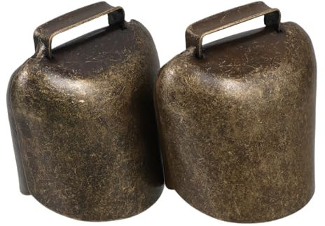 EXCEART 2 STK Tierische Hängende Glocke Bastelglocken Hund Türklingel Stahlkuhglocke Alte Glocke Schafglocke Bronzeglocken Haustier-Anti-Verlust-Glocken DIY Charme Hundeglocke