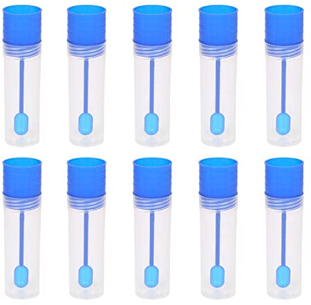 WangCang 10 Stück Stuhlröhrchen mit Löffel Hundekot-Reagenzgläser zum Sammeln von Hunden/Katzen zum Testen Ideal für Tierbesitzer 15ml (15ml)