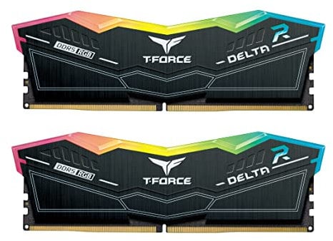 TEAMGROUP T-Force Delta RGB DDR5 32GB Kit (2x16GB) 6000MHz (PC5-48000) CL40 Desktop-Speichermodul RAM (Schwarz) für Z690 - FF3D532G6000HC38ADC01
