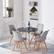 H.J WeDoo Essgruppe Esszimmertisch Esstisch Set 1 MDF Schwarz + 4 Modern Grau Esszimmerstühle, für Küche Esszimmer Konferenzzimmer