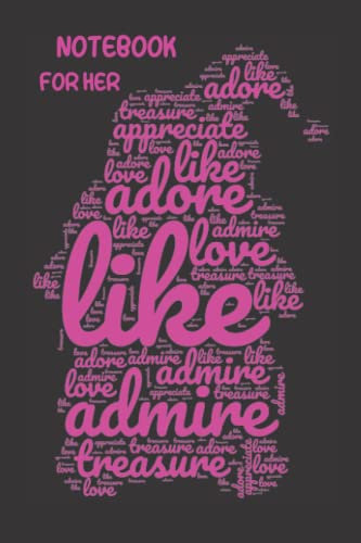 NOTEBOOK FOR HER: Valentine's Day Blank Lined Journal With Cute gnome designed with Love related words For Lovers