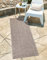 In-& Outdoor Teppich - Läufer 80x250 cm - für Innen-& Außenbereich - Wetterfest Balkon-Teppich, Terrasse, Flur, Küche - Wohnzimmer-Teppiche - Hochtief/ 3D-Effekt - Streifen-Muster in Braun