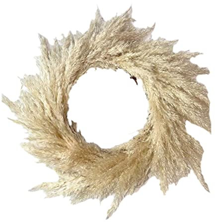 VENTDOUCE Boho-Kranz | -Türkränze für Haustür, Heimdekoration, beige Pampasgras Dekor für Zuhause, Boho-Herbstdekoration, Graskranz für Boho-Heimdekoration