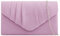fi9® Bolso de mano plisado de ante liso para boda, fiesta, graduación, noche, bolso de mano, Lila, medium